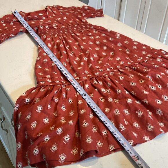 Anthropologie Felipa Midi Cotton Tiered Dress with Pockets XS - Picture 12 of 14